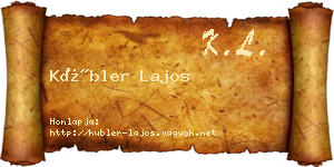 Kübler Lajos névjegykártya