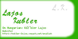 lajos kubler business card